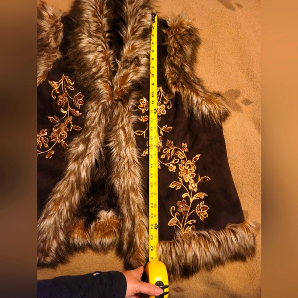 Brown Faux Fur Vest International Concepts Warm Confortable.2X - Picture 3 of 8